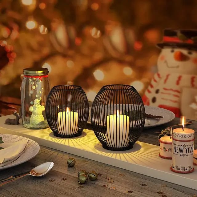 Metal Candle Stand-Black(SA2405-20) Candle Stand Apricot
