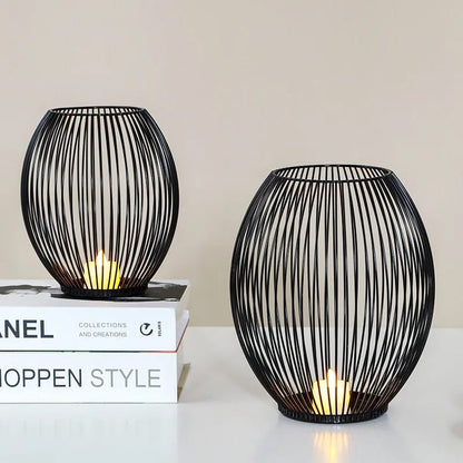 Metal Candle Stand-Black(SA2405-20) Candle Stand Apricot