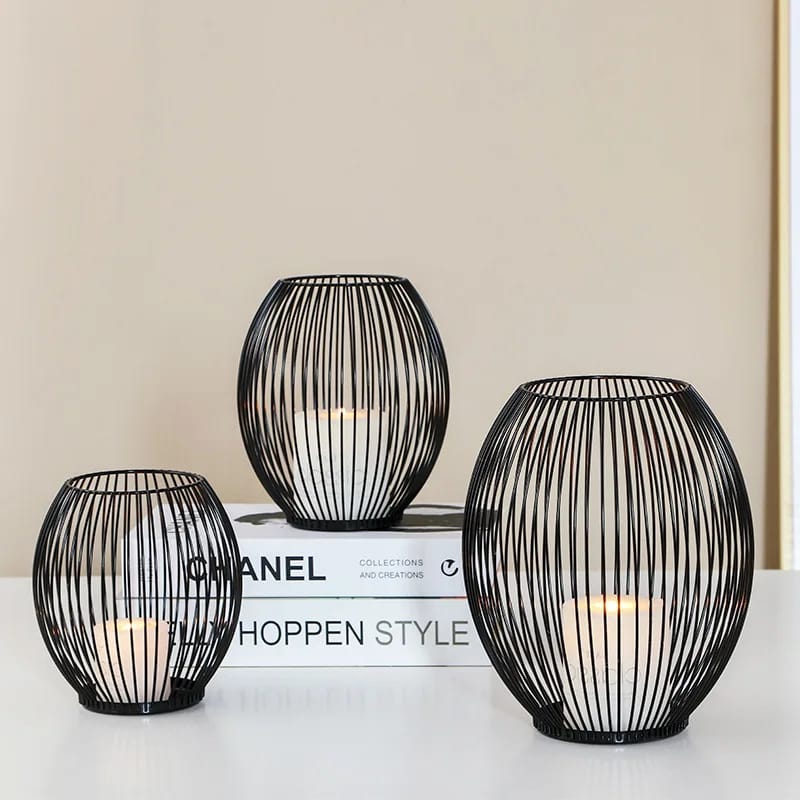 Metal Candle Stand-Black(SA2405-20) Candle Stand Apricot