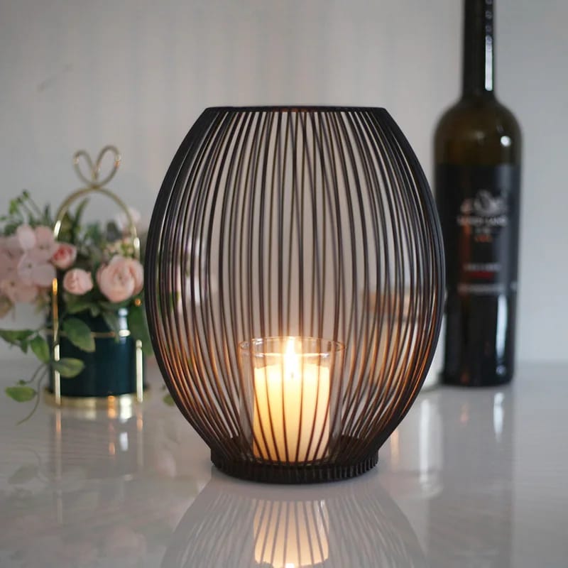 Metal Candle Stand-Black(SA2405-20) Candle Stand Apricot