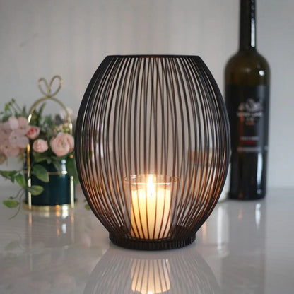 Metal Candle Stand-Black(SA2405-20) Candle Stand Apricot