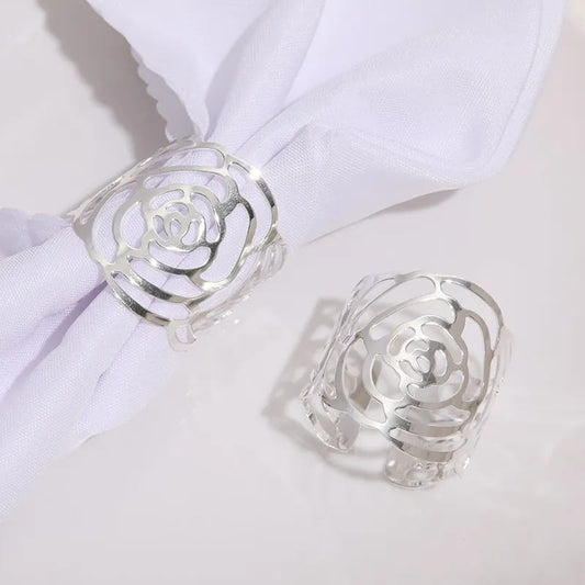 Metal Napkin Holders (5098)-Silver Rose Kitchen Apricot   