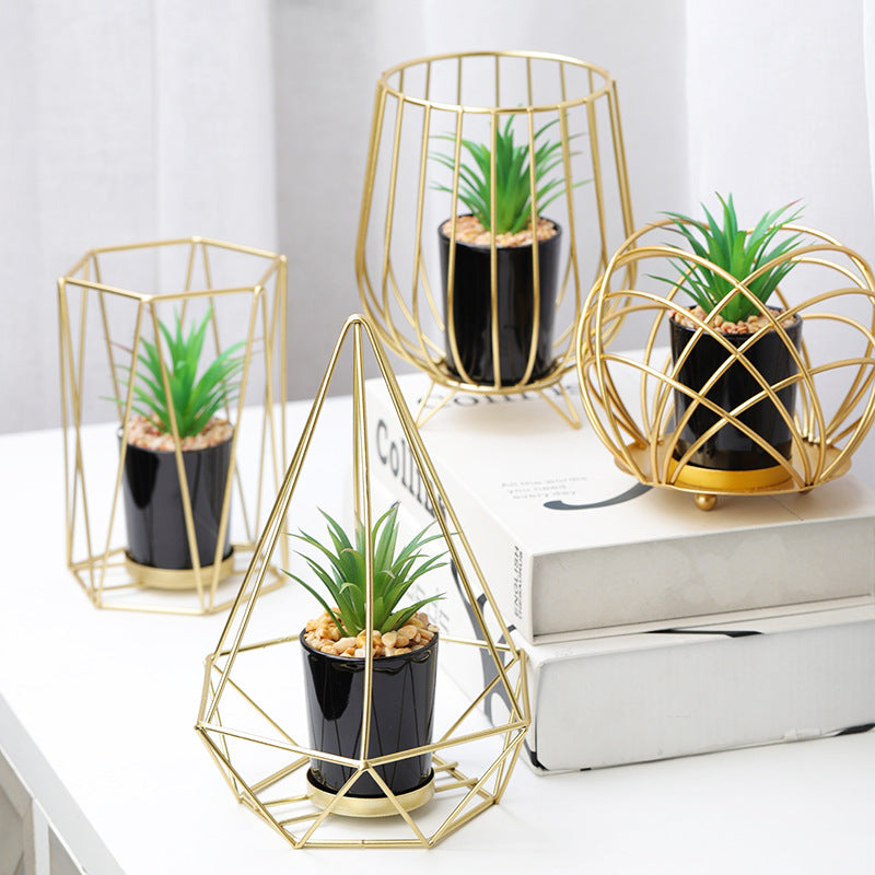 Metal Pot Stand Cylindrical-Golden(SA2405-154) Candle Stand Apricot