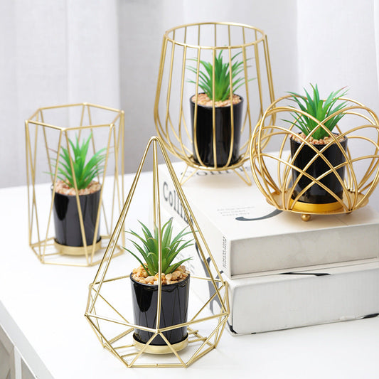 Metal Pot Stand Cylindrical-Golden(SA2405-154) Candle Stand Apricot