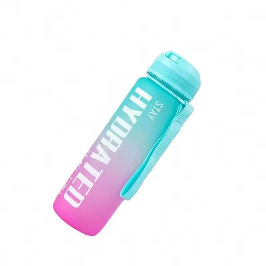 Motivational Water Bottle with Time Marker BPA 5604 Free-Aqua  Apricot   