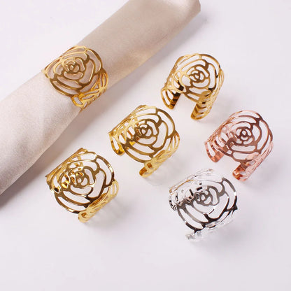Napkin Holder Rings-Hollow(Sliver) Kitchen Apricot   