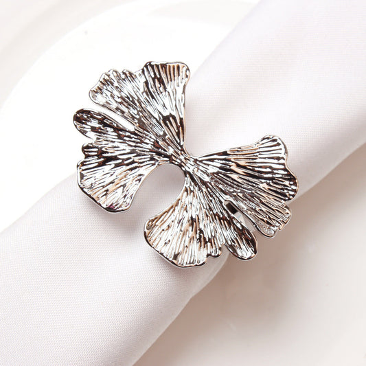 Napkin Holder Rings- Vintage Silver Kitchen Apricot   