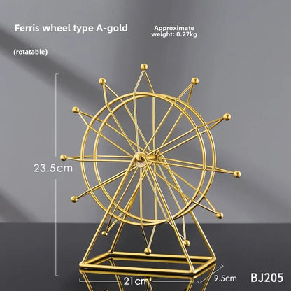 Nordic creative rotating Ferris5537 wheel(SA2405-156) Candle Stand Apricot