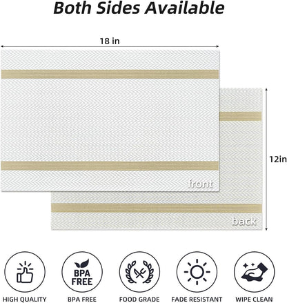 PVC Table Place Mats-Beige Weaves Table Mats Apricot   