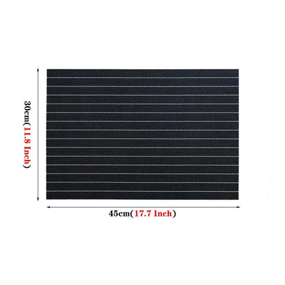 PVC Table Place Mats-Black Stripes Table Mats Apricot   