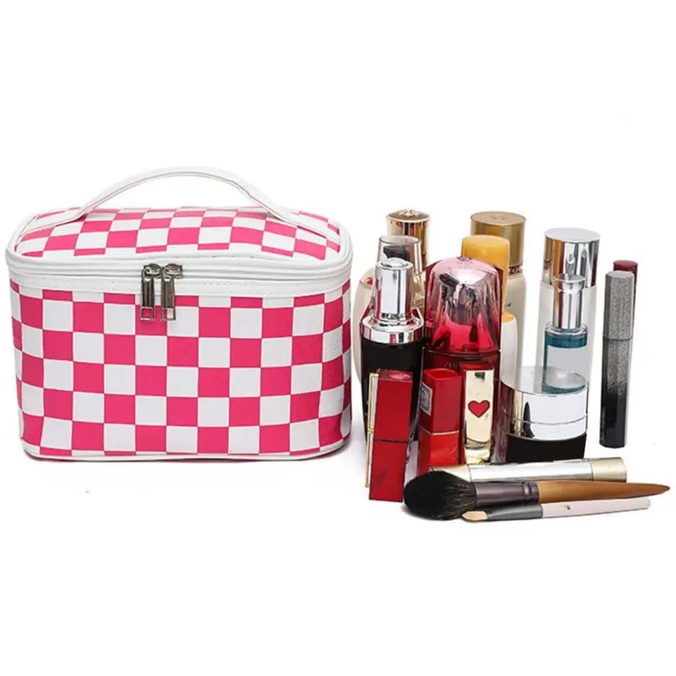 Portable Makeup Organizer Bag Cosmetic Pouches Apricot