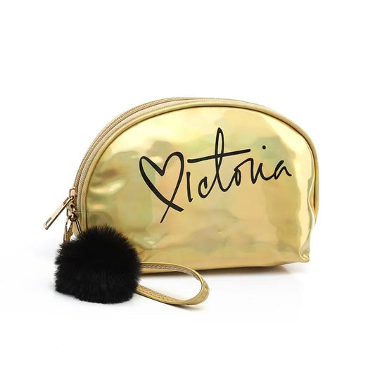 Portable Makeup Organizer Bag Victoria-Golden Cosmetic Pouches Apricot
