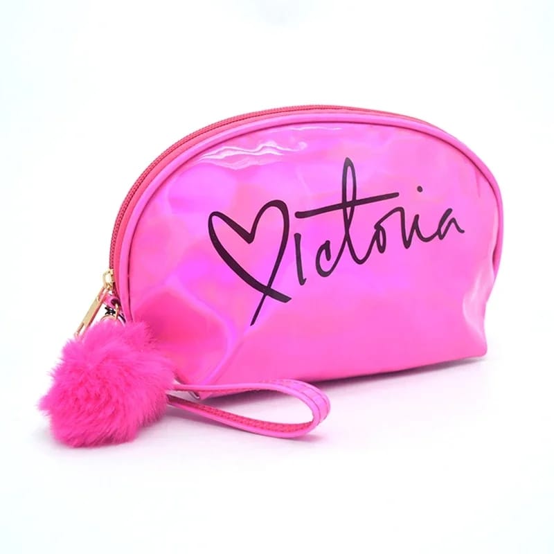 Portable Makeup Organizer Bag Victoria-Pink Cosmetic Pouches Apricot