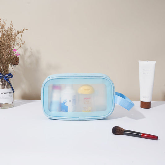 Portable Makeup Organizer Bag WASHBAG-Blue Large(SA2405-123) Cosmetic Pouches Apricot
