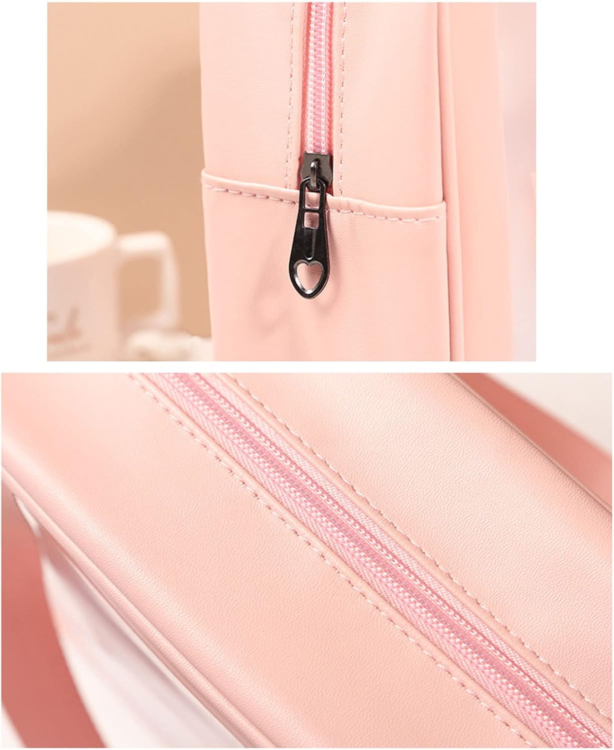 Portable Makeup Organizer Bag WASHBAG-(5738)Pink Small(SA2405-118) Cosmetic Pouches Apricot
