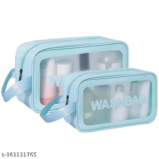 Portable Makeup Organizer Bag WASHBAG-Blue Large(SA2405-123) Cosmetic Pouches Apricot