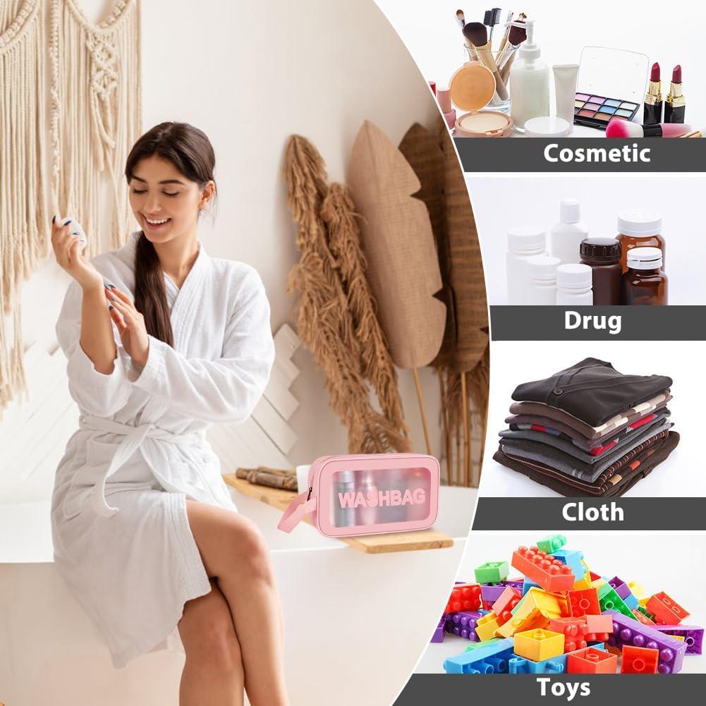 Portable Makeup Organizer Bag WASHBAG-Pink Large(SA2405-117) Cosmetic Pouches Apricot