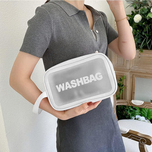 Portable Makeup Organizer Bag WASHBAG-White Large(SA2405-121) Cosmetic Pouches Apricot