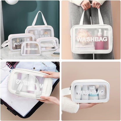 Portable Makeup Organizer Bag WASHBAG-White Large(SA2405-121) Cosmetic Pouches Apricot