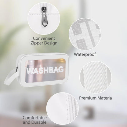 Portable Makeup Organizer Bag WASHBAG-White Large(SA2405-121) Cosmetic Pouches Apricot