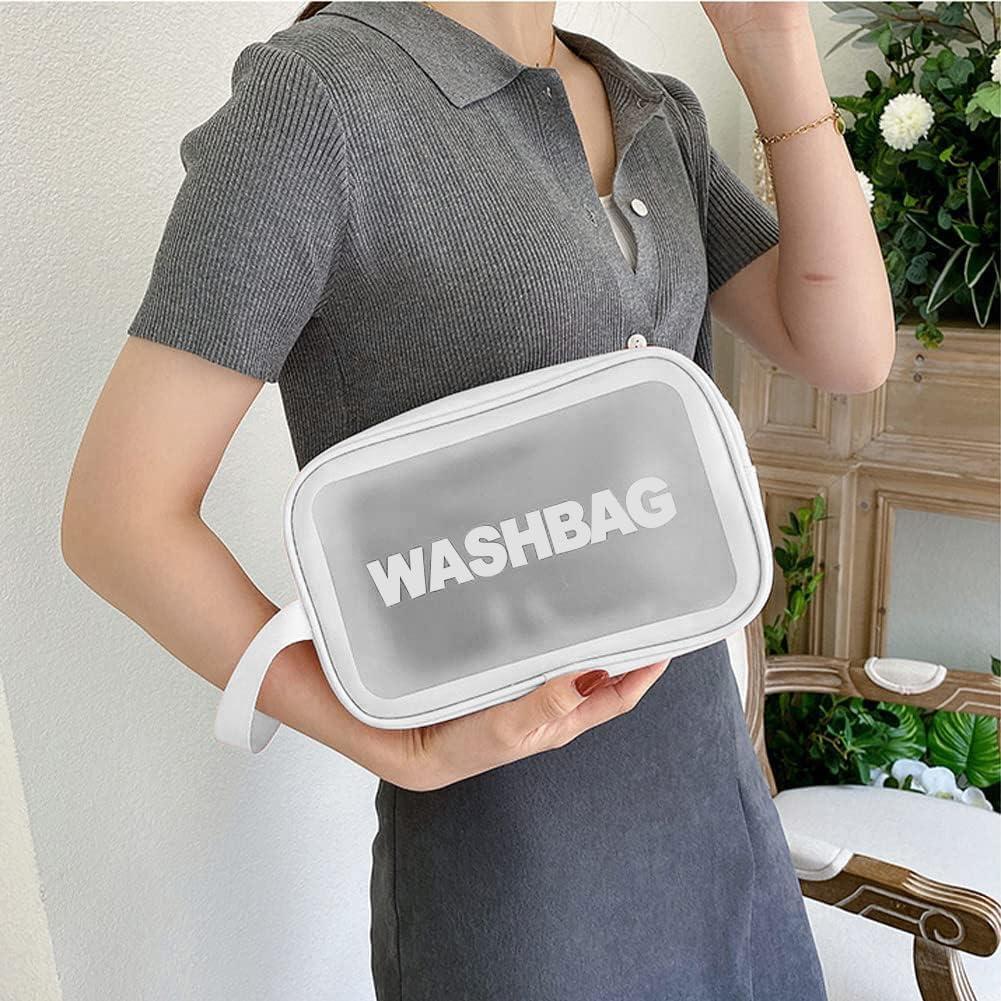 Portable Makeup Organizer Bag WASHBAG-White Small(SA2405-122) Cosmetic Pouches Apricot