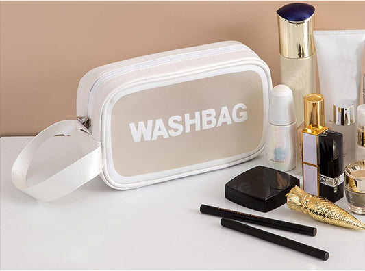 Portable Makeup Organizer Bag WASHBAG-White Small(SA2405-122) Cosmetic Pouches Apricot