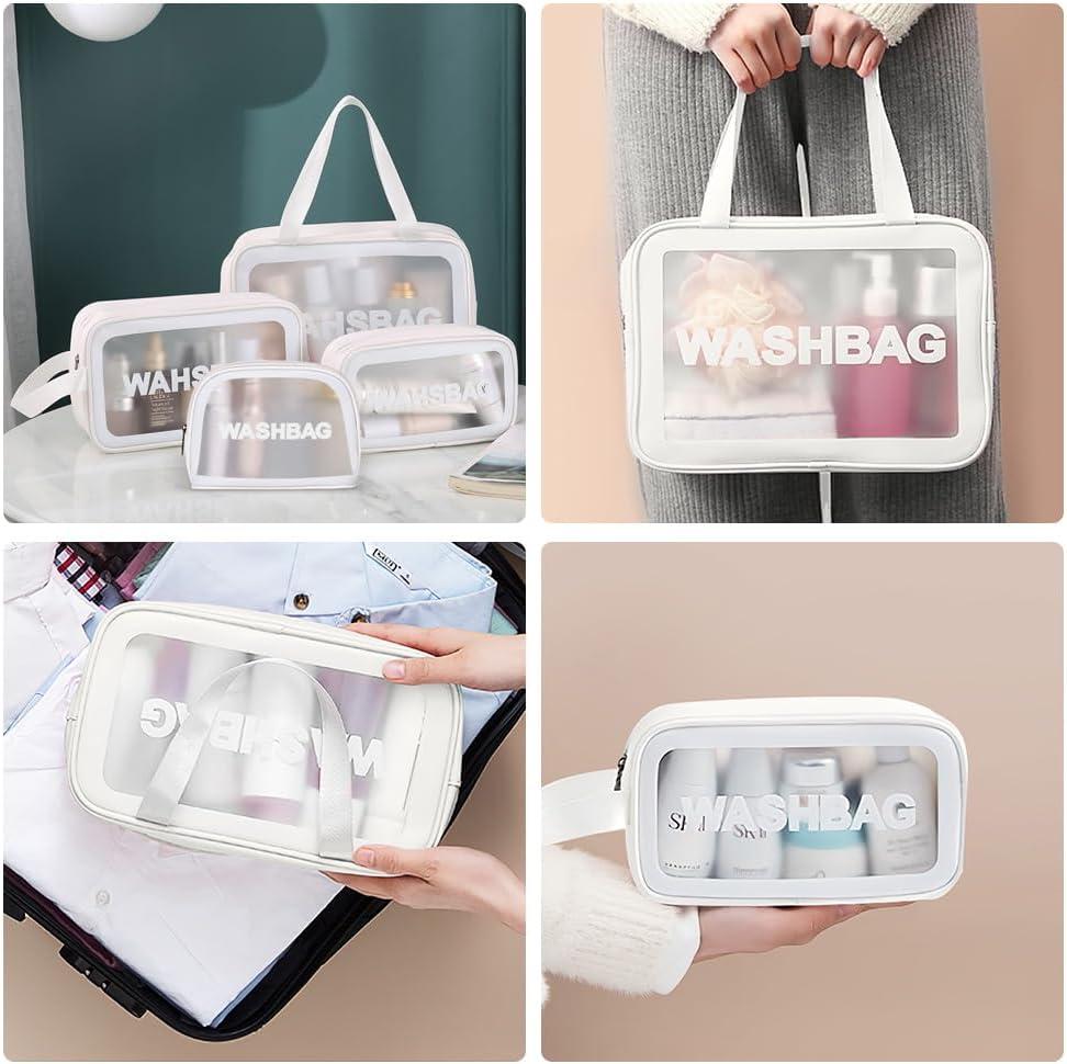 Portable Makeup Organizer Bag WASHBAG-White Small(SA2405-122) Cosmetic Pouches Apricot