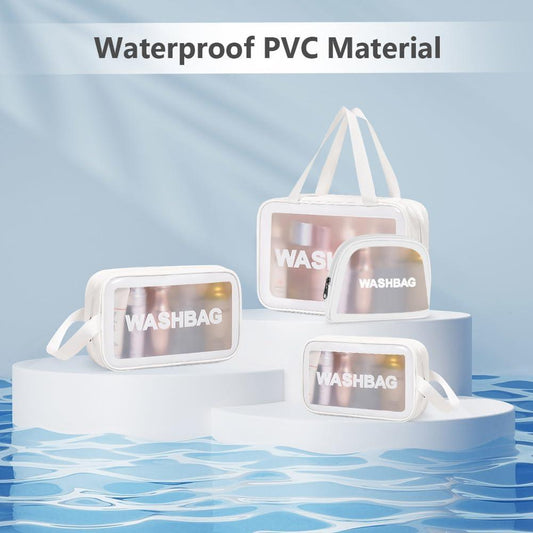 Portable Makeup Organizer Bag WASHBAG-White Small(SA2405-122) Cosmetic Pouches Apricot