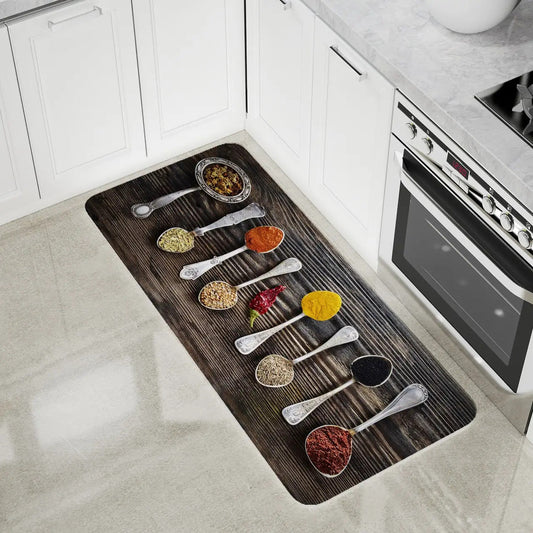 Premium Padded Anti slip Kitchen Mat Set-Fenugreek Rugs Apricot   