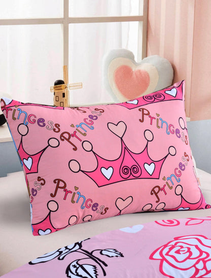 2Pcs Digital Printed Single Bed Sheet- Disney World single bed sheet Apricot