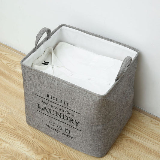 Rectangular Eva Collapsible Laundry Basket(2616)-Grey  Apricot   