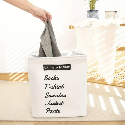 Rectangular Eva Collapsible Laundry Basket(14266)-White Apricot