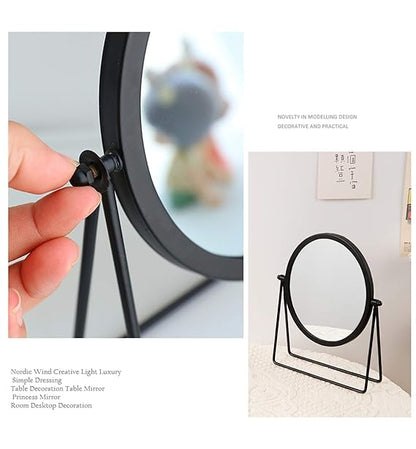 Rotatable Black Vanity Mirror-14295(SA2405-158) Mirror Apricot