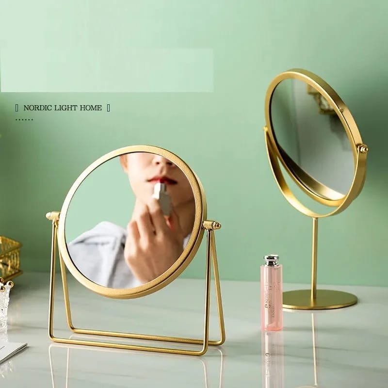 Rotatable Golden Vanity Mirror-(5507)Round(SA2405-159) Mirror Apricot