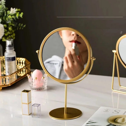 Rotatable Golden Vanity Mirror-(5507)Round(SA2405-159) Mirror Apricot