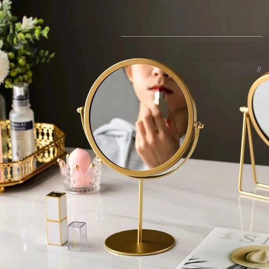 Rotatable Golden Vanity Mirror-(5507)Round(SA2405-159) Mirror Apricot
