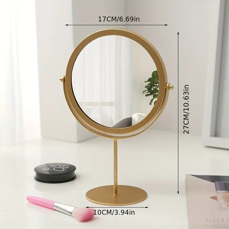 Rotatable Golden Vanity Mirror-(5507)Round(SA2405-159) Mirror Apricot