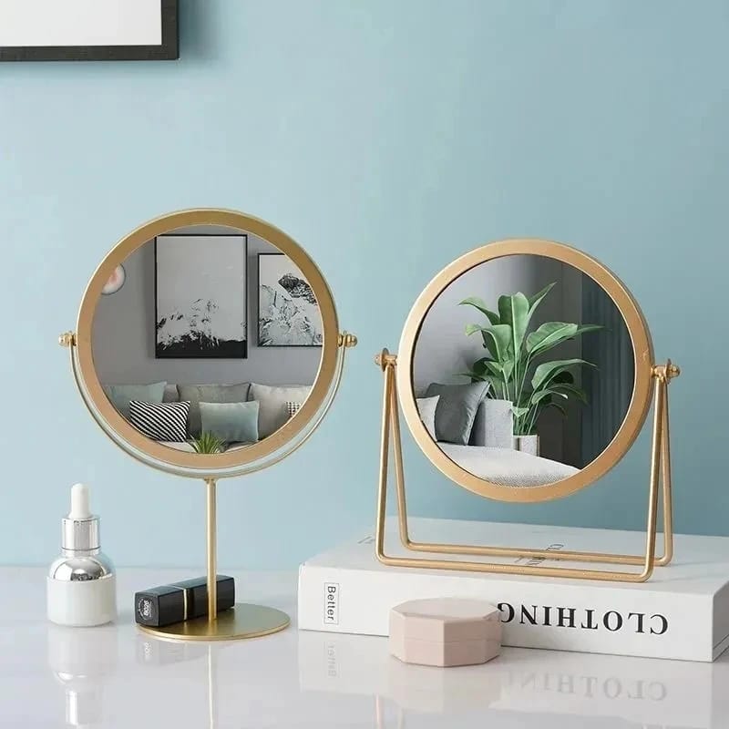 Rotatable Golden Vanity Mirror-(5507)Round(SA2405-159) Mirror Apricot