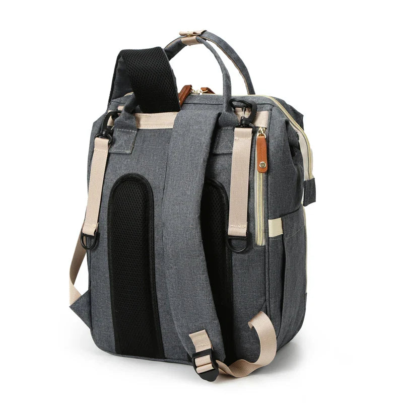 Large Diaper Backpack-SA2408-274(Grey) Blankets Apricot