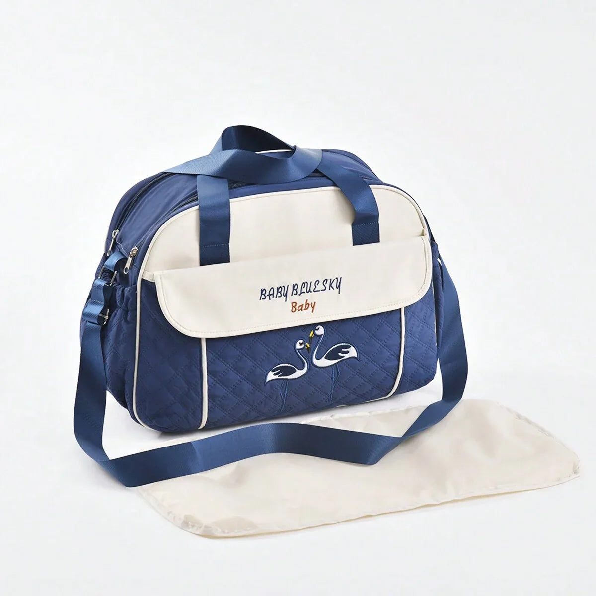 Multi function Mommy Bag with Large Capacity-SA2408-273(Blue) Blankets Apricot