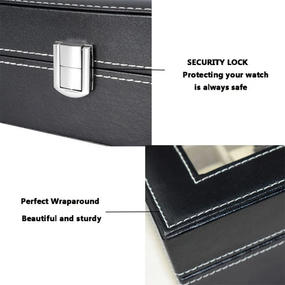 12 Slots Watch Organizer-SA2411-56(Black) Watch box Apricot