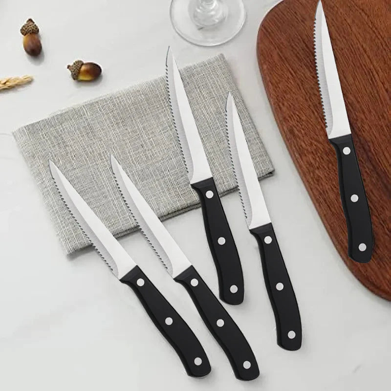 Knife Set with Steel Blades Apricot