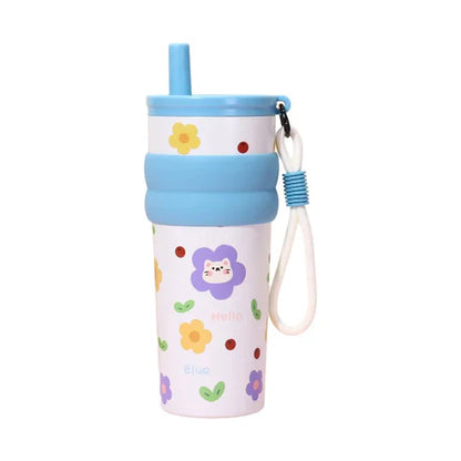 Stainless Steel Insulation Cup (SA2510-153)Floral Tumbler Apricot