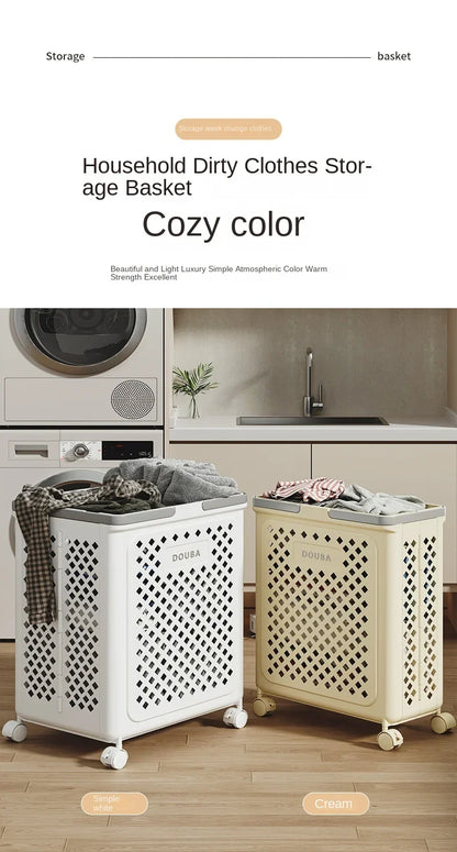 Folded Laundry Basket with Wheel-SA2408-106 Apricot
