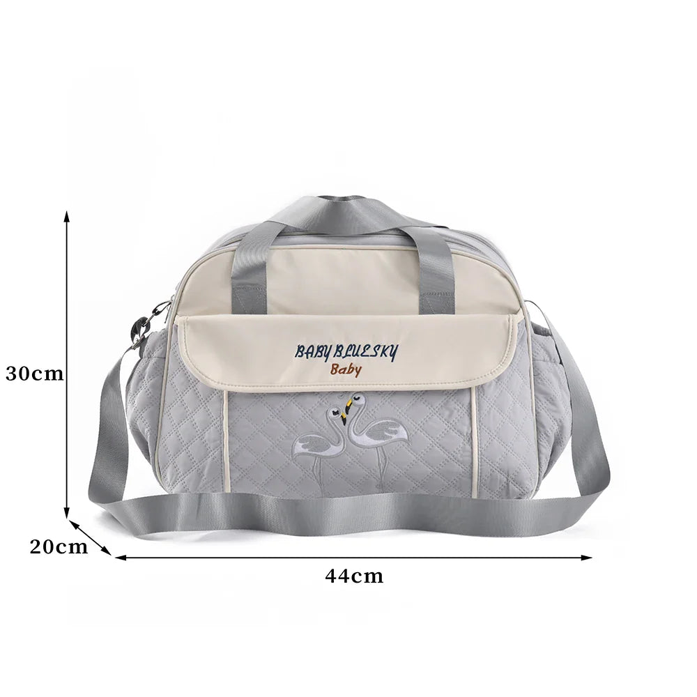 Multi function Mommy Bag with Large Capacity-SA2408-273(Grey) Blankets Apricot