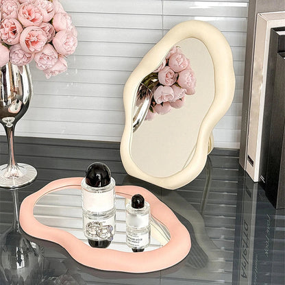 Cloud Makeup Mirror With Stand-SA2408-211 Mirror Apricot