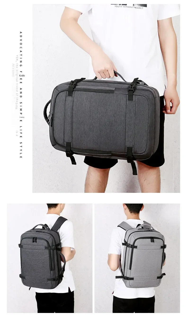 Large Capacity Multifunctional Extensible Rechargeable Hand-held Backpack-SA2408-271 Laptop Bag Apricot