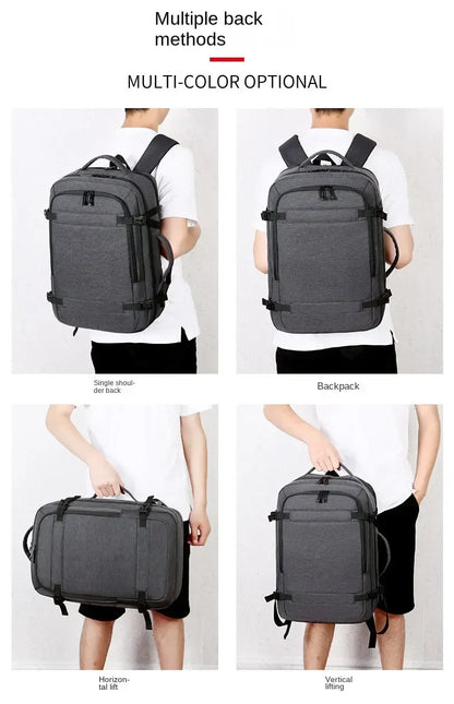 Large Capacity Multifunctional Extensible Rechargeable Hand-held Backpack-SA2408-271 Laptop Bag Apricot