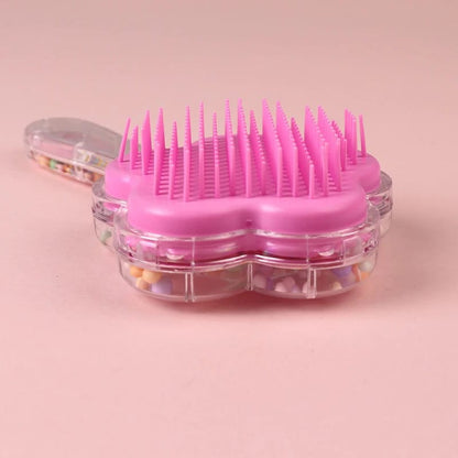 Shell Hair Brush with Handle hair brush Apricot   