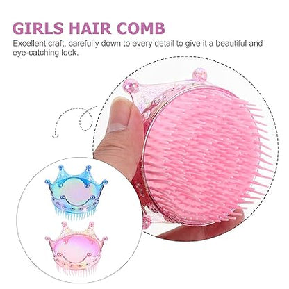 Shiny Shell Hair Brush-Princess hair brush Apricot   